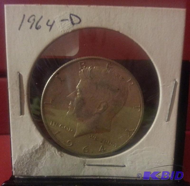 1964 D KENNEDY SILVER HALF DOLLAR, FIRST YEAR...