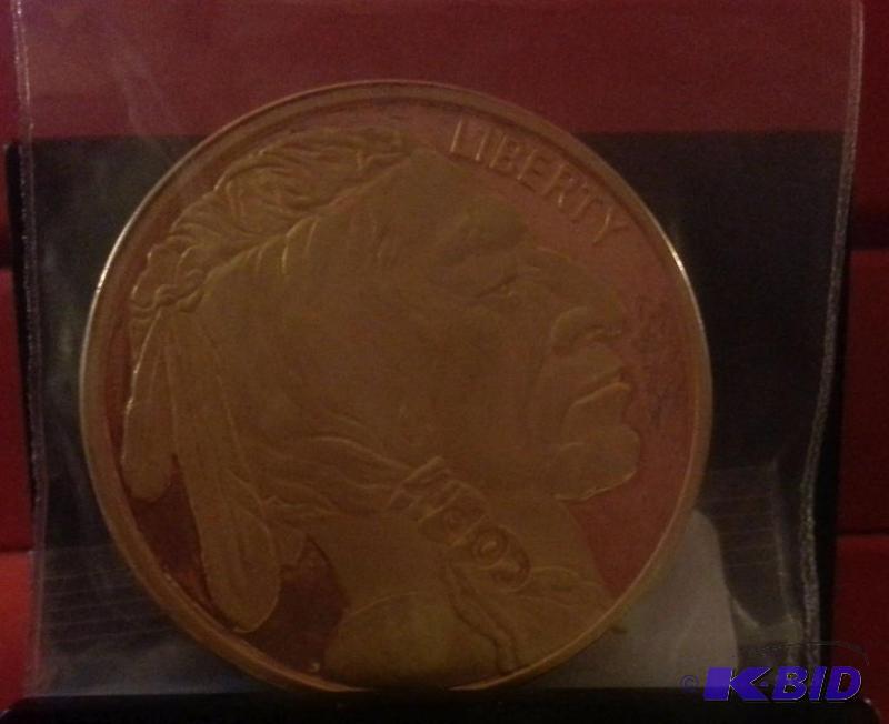 2011 ONE OUNCE GOLD BUFFALO COPY 24K GOLD PLA...