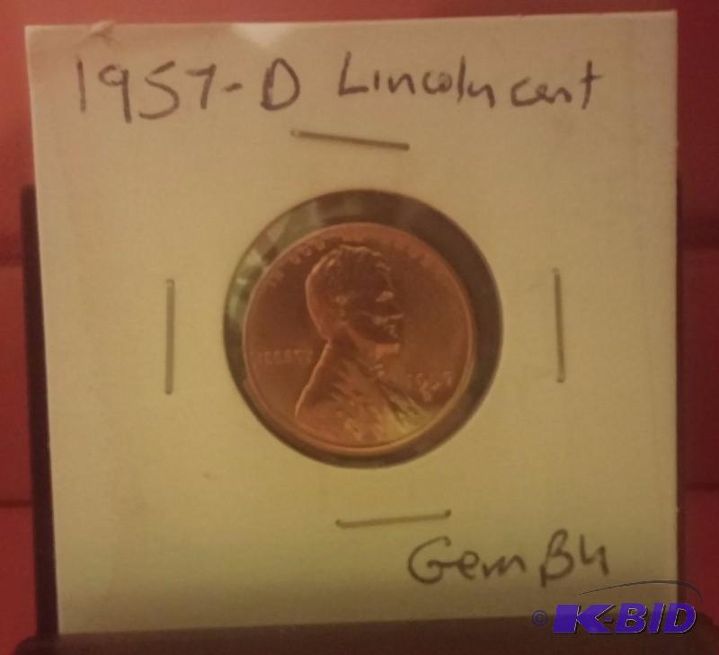 1957 D LINCOLN WHEAT CENT GEM BU FLAWLESS COI...