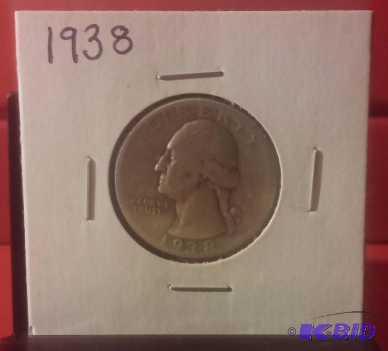 1938 WASHINGTON QUARTER 90% SILVER...