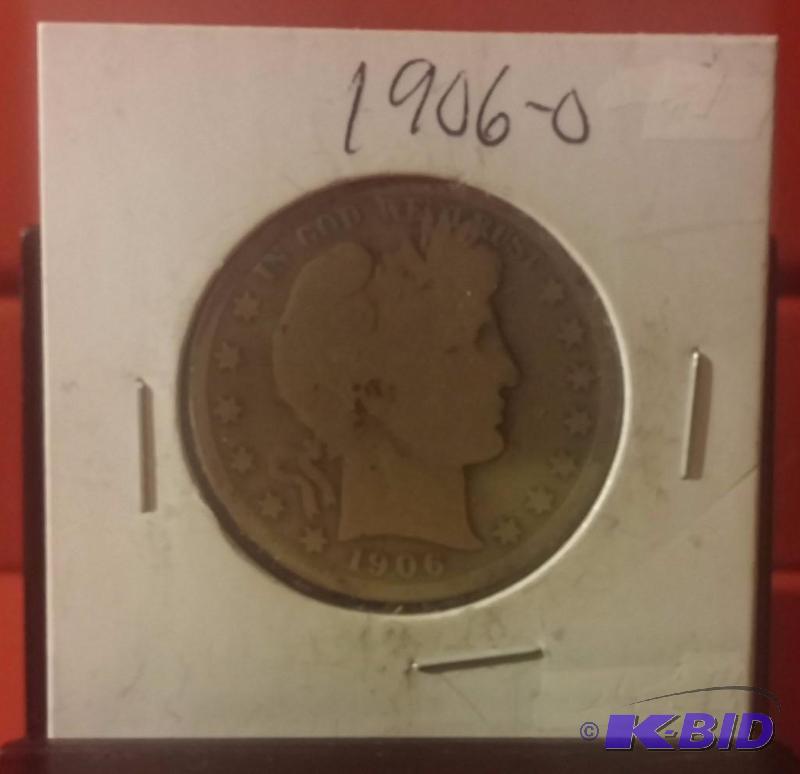 1906 O (NEW ORLEANS MINT) BARBER HALF DOLLAR ...