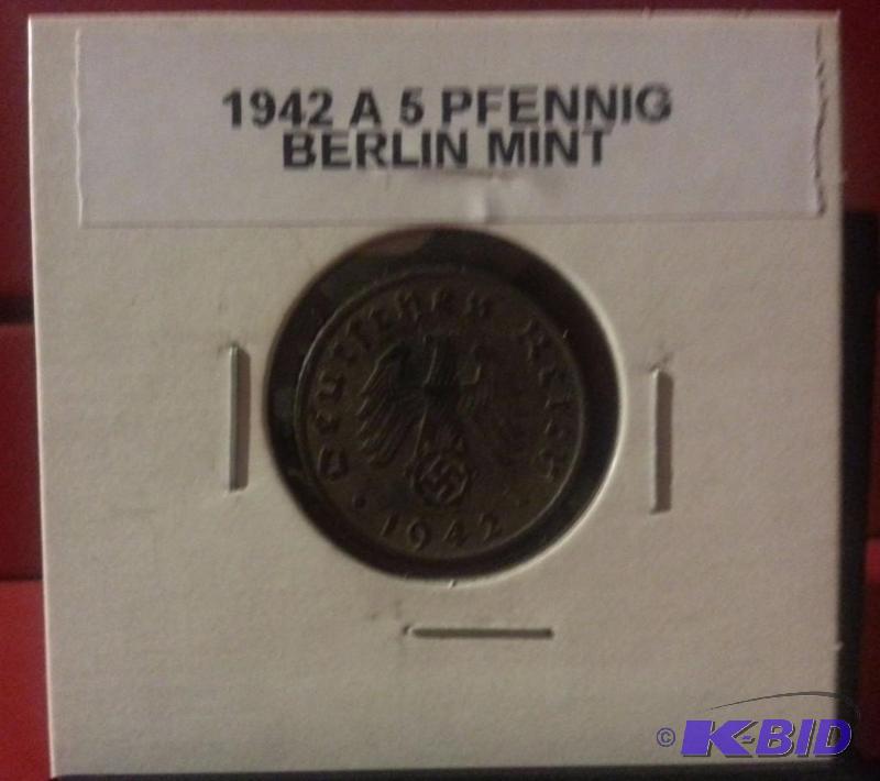 1942 GERMAN 5 PFENNIG...