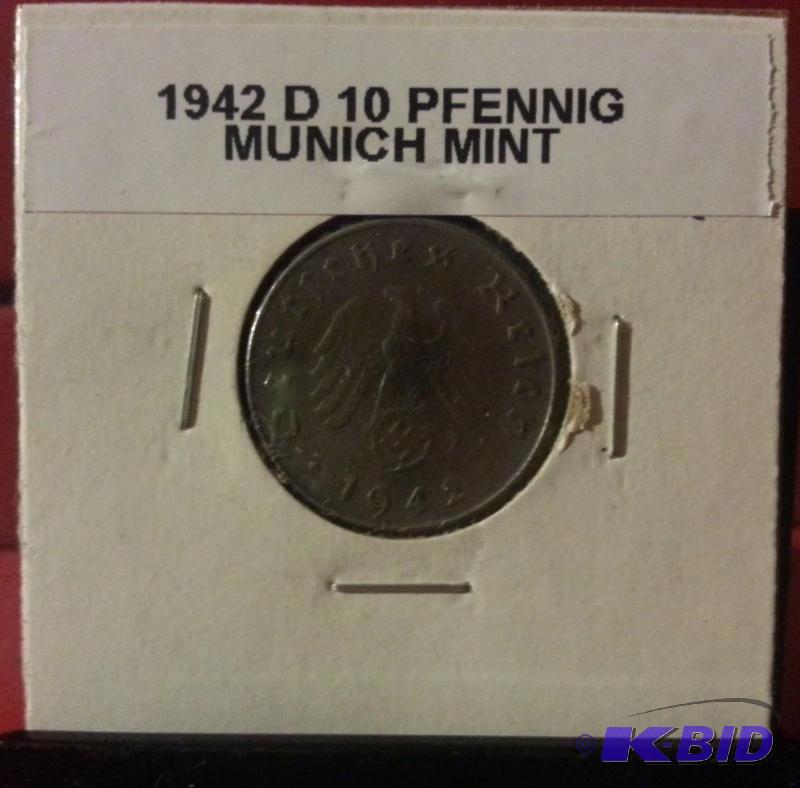 1942 GERMAN 10 PFENNIG...
