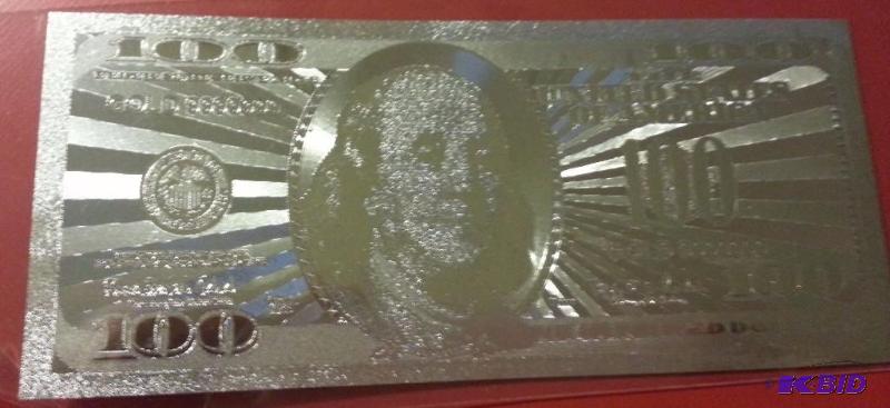 100 DOLLAR SILVER BILL, PURE .999 SILVER PRES...