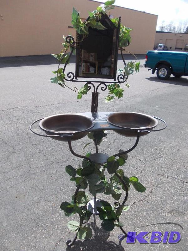 lot 15 image: 2 Basin Stand With Mirror 66 x 36 x 17...