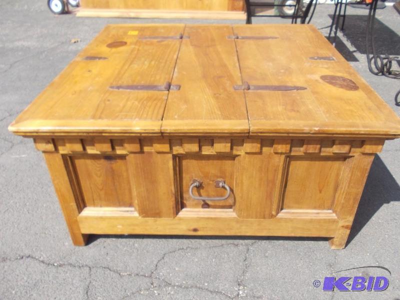lot 9 image: Knotty Pine Cocktail Table Double Storage 36 ...