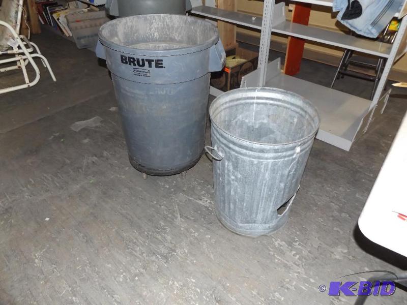 Trash Can on wheel base, and aluminum trash c...