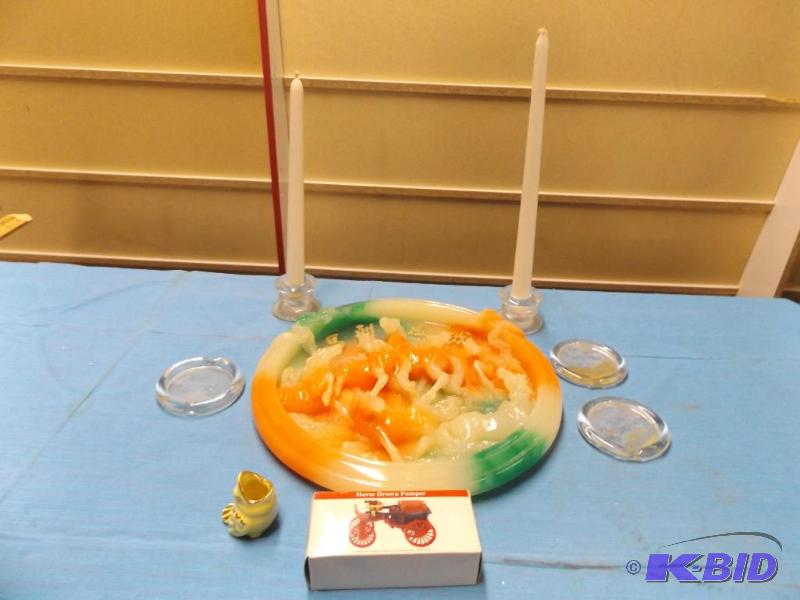 Decorative Asian Carving, candles and other m...