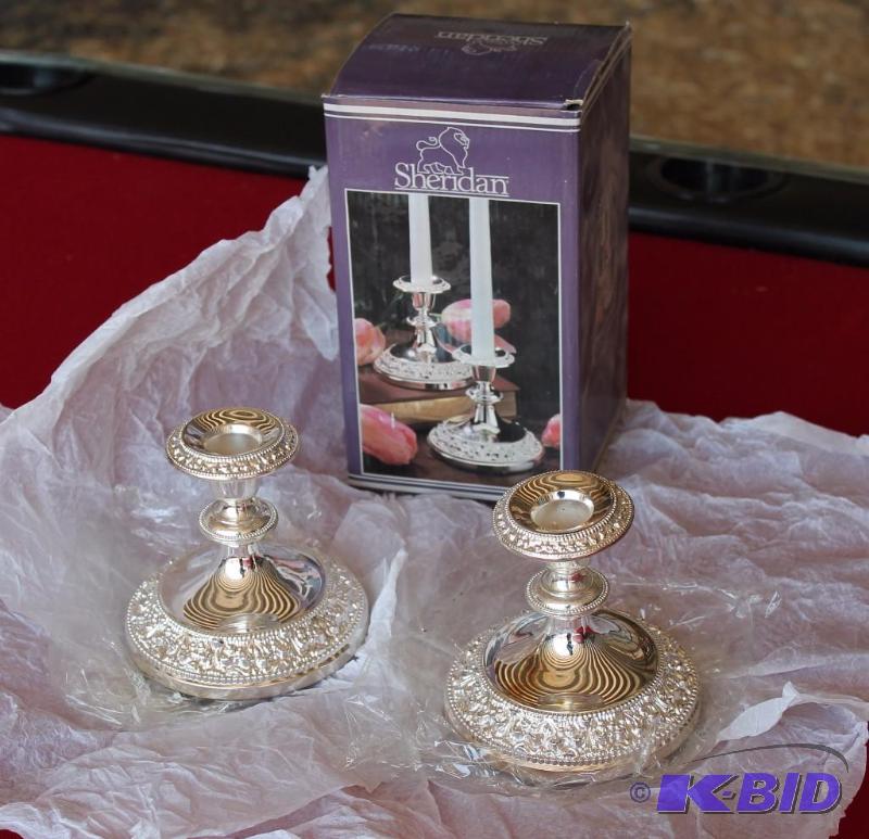 lot 24 image: Candle Holder Lot Of 2 Single Candle 4 12&qu...