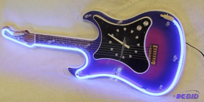 lot 30 image: Guitar Clock  Electric & Battery Ope...
