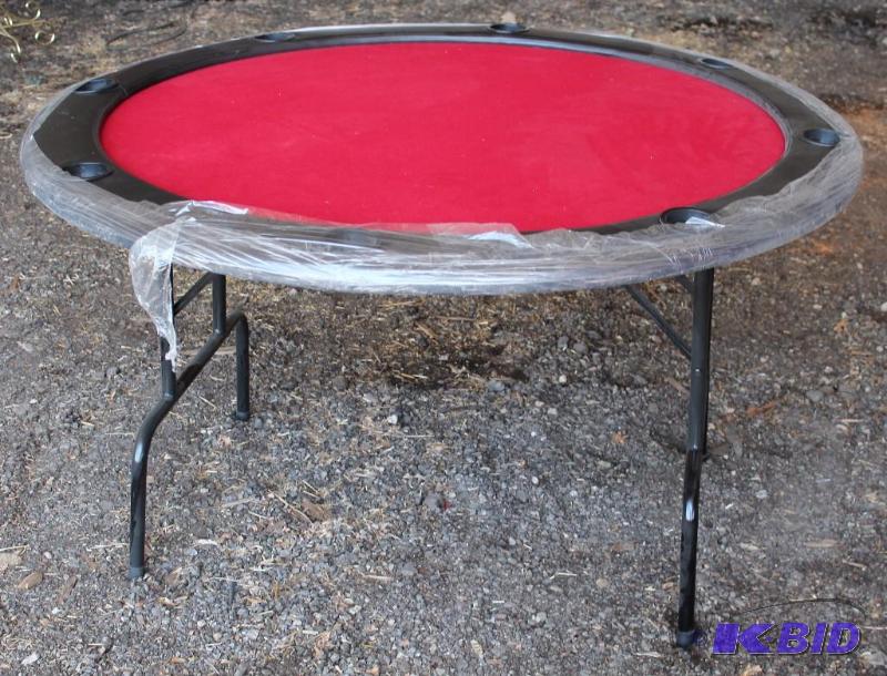 lot 6 image: Poker Table Round 52" Diameter  Red...
