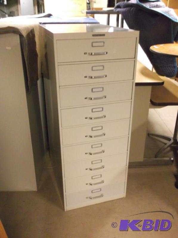 lot 128 image: Yawman-ERBE microfilm file cabinet in good us...