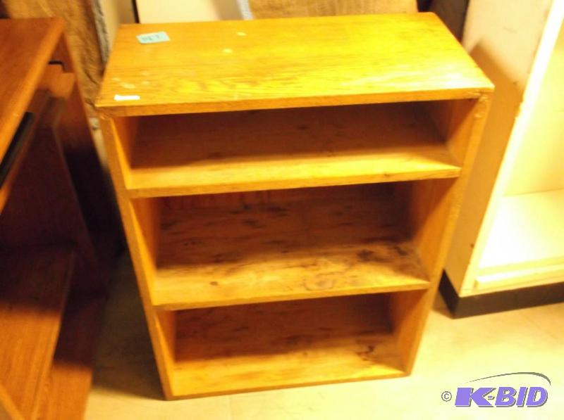 lot 147 image: Solid wood bookshelf measuring 24" L x 1...
