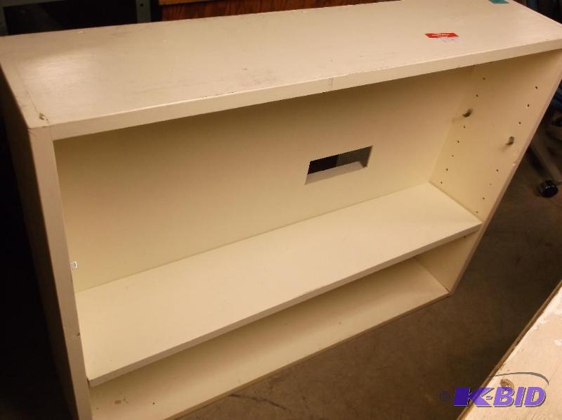 lot 164 image: Solid wood shelf with single shelf measuring ...