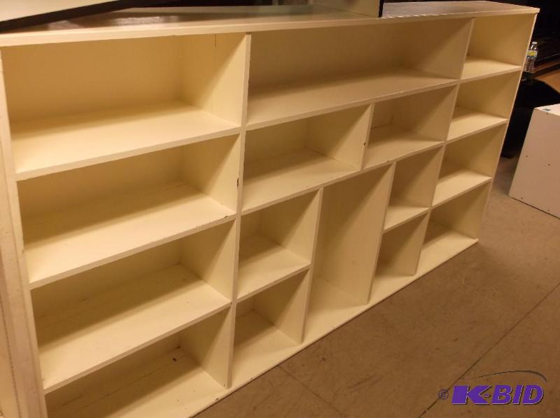 lot 168 image: Large painted solid wood bookshelf measuring ...