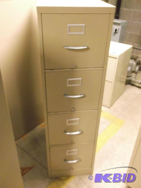 lot 172 image: 4 drawer metal file cabinet in good usable co...