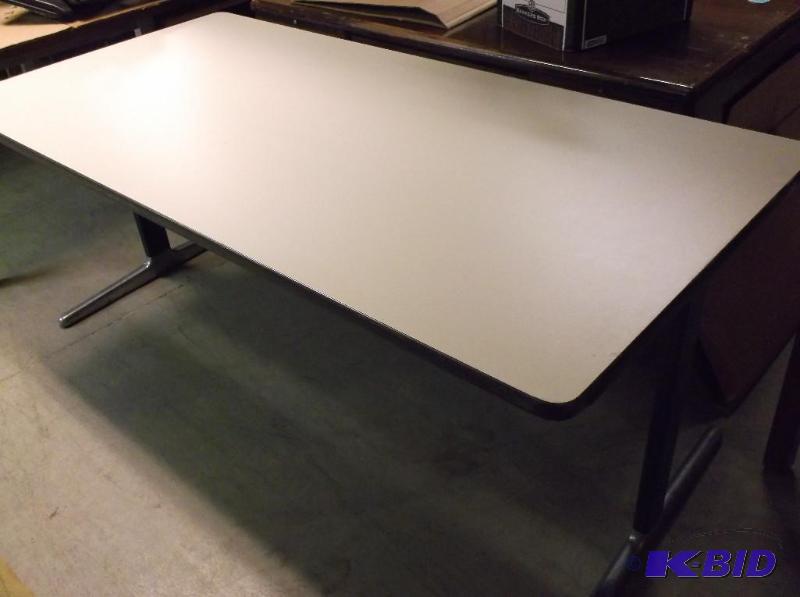 lot 180 image: Nice laminate top library table measuring 70 ...