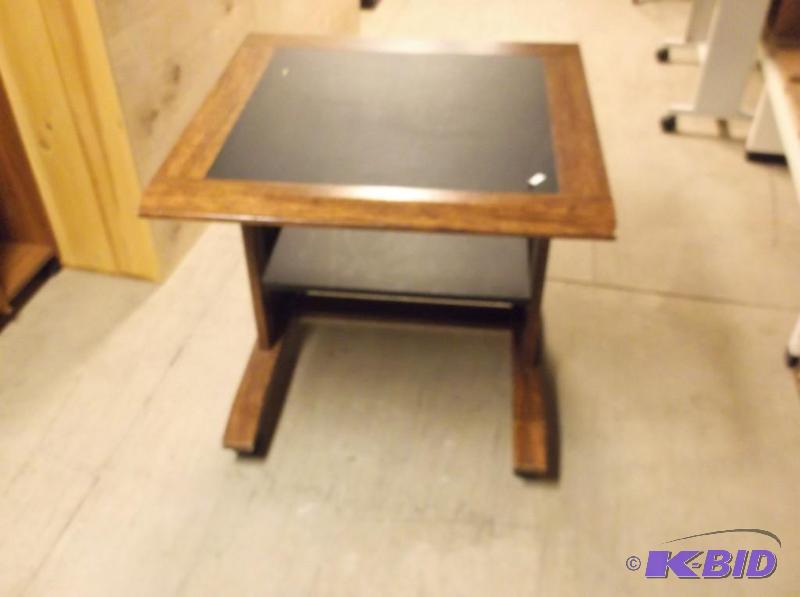 lot 22 image: Computer stand on castors in good usable cond...