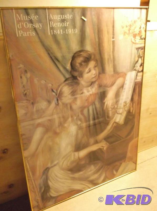 lot 27 image: Large metal framed print....