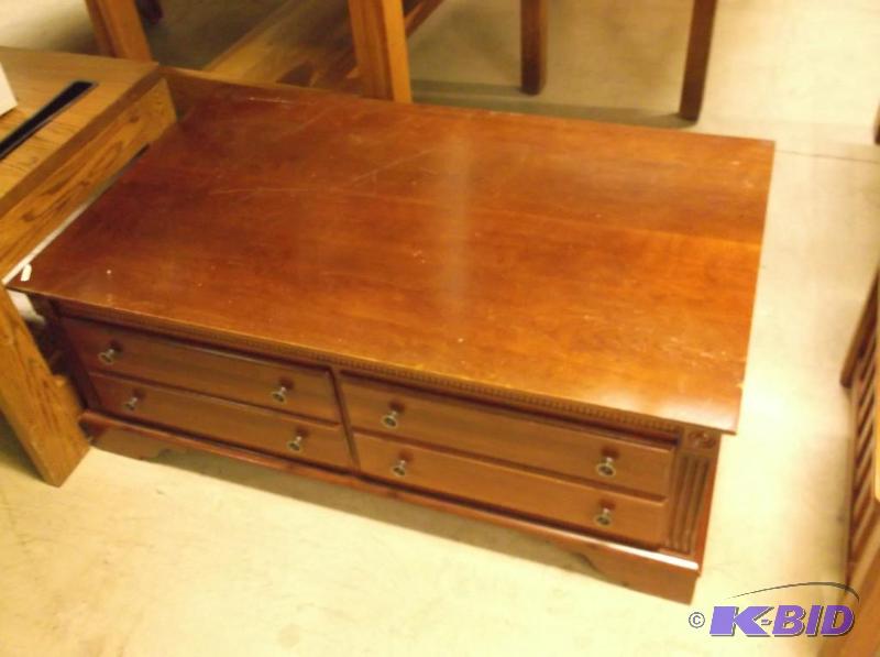lot 51 image: 2 drawer coffee table has some scuffs still i...