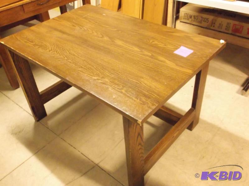 lot 55 image: Oak library table has some scuffs measuring 4...