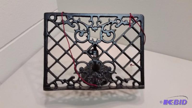 lot 15 image: Shabby Chic Black Metal Cookbook HolderStand