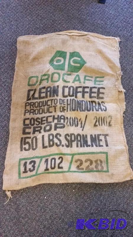 lot 35 image: Cool Unique Burlap Coffee Bag.Large Size27 x 40