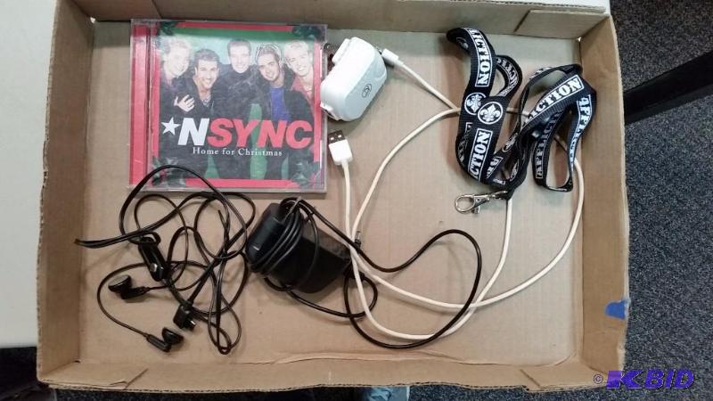 lot 36 image: Lot of phone Accessories and INsync Christmas CD