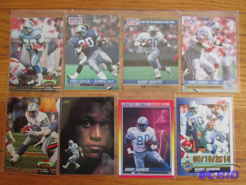 8 Barry Sanders sports cards...
