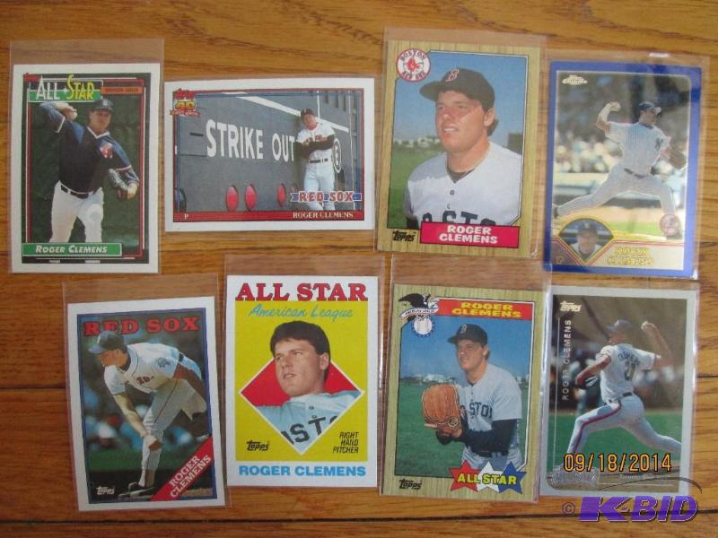 8 Roger Clemens sports cards...