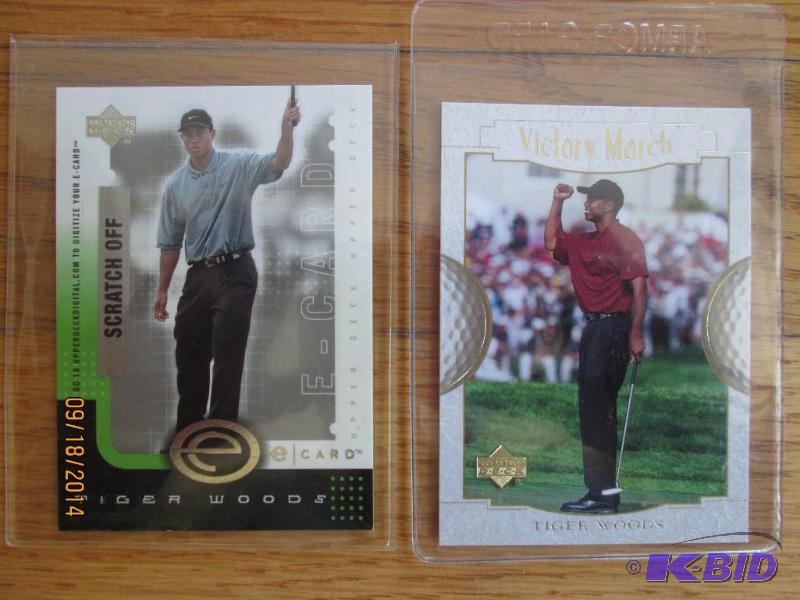 2 Upper Deck Tiger Woods sports cards...