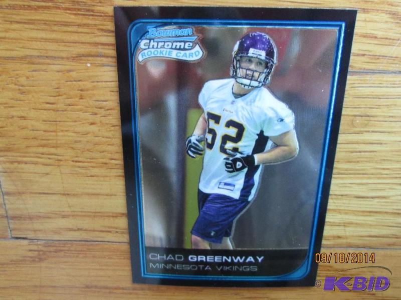 Football card, 2006 Chad Greenway Bowman Chro...