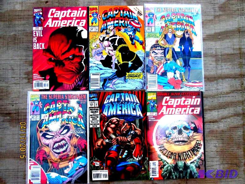 6 Captain America Comic books...
