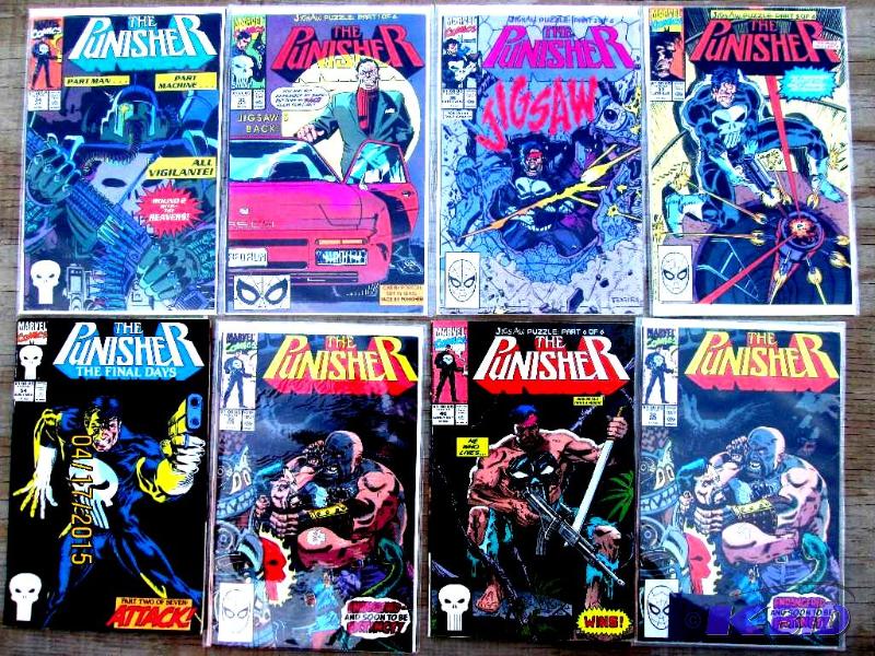 8 Punisher comic books...