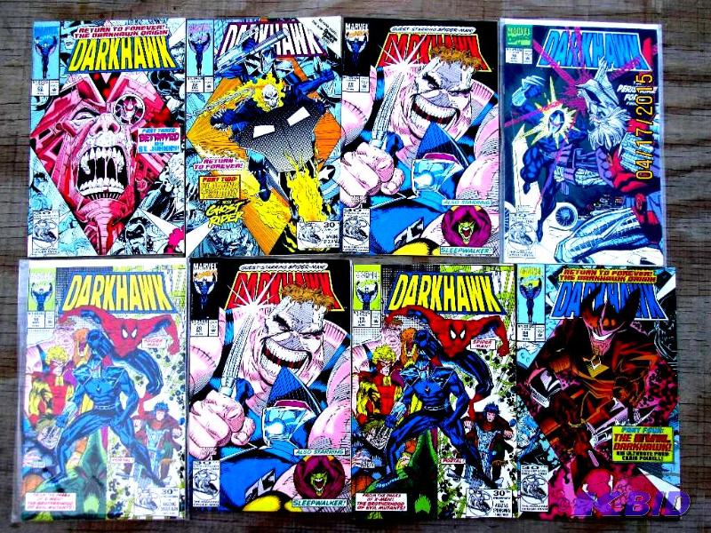 8 Dark Hawk comic books...