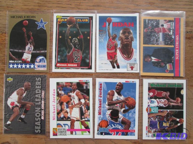 8 Michael Jordan collector cards...
