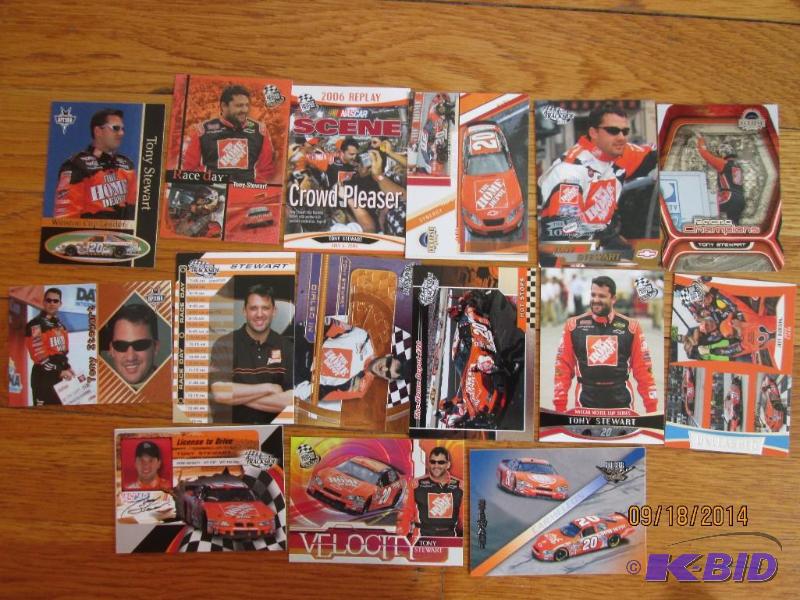 15 Tony Stewart NASCAR cards...