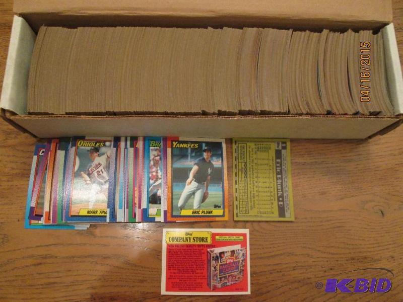 Box of 1990 Topps baseball cards...