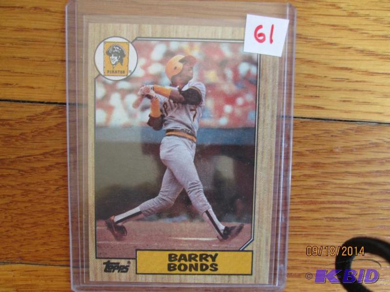 1987 Topps Barry Bonds rookie sports card...