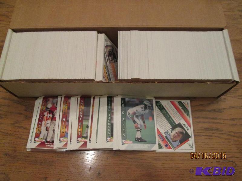 Box of 1991 Pacific football cards...