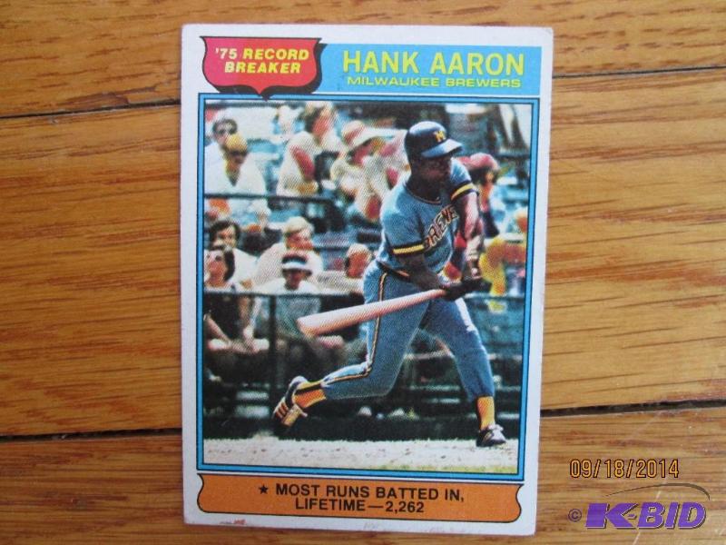 1976 Hank Aaron sports card...