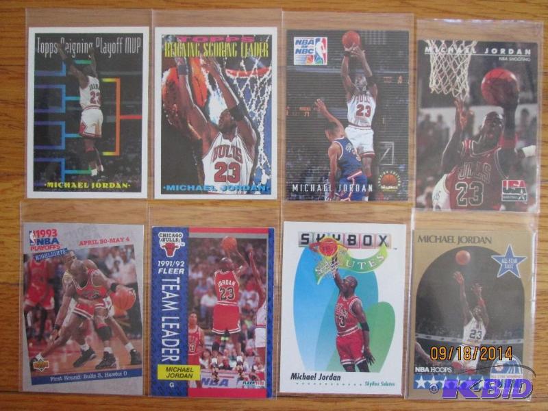 8 Michael Jordan sports cards...