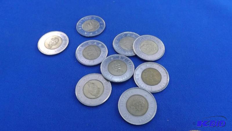 10 1996 Canadian Two Dollar Coins...