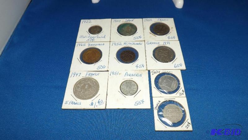 Mixed Lot of Foreigh Coins, 10 total...