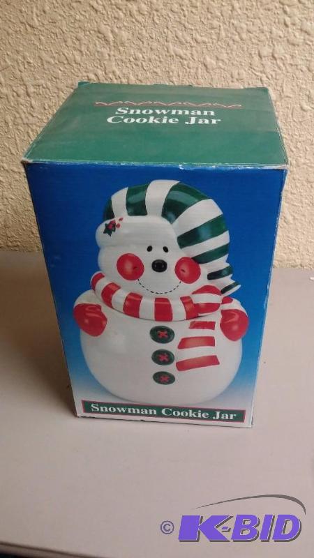 12&quot Snowman Winter Cookie Jar still in b...