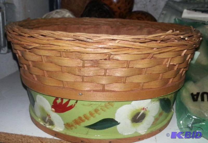 Wicker Basket with fake leaves and flowers...