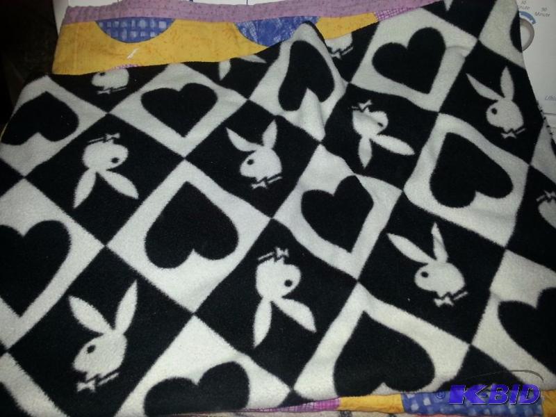 Black and White Playboy Fleece Blanket...