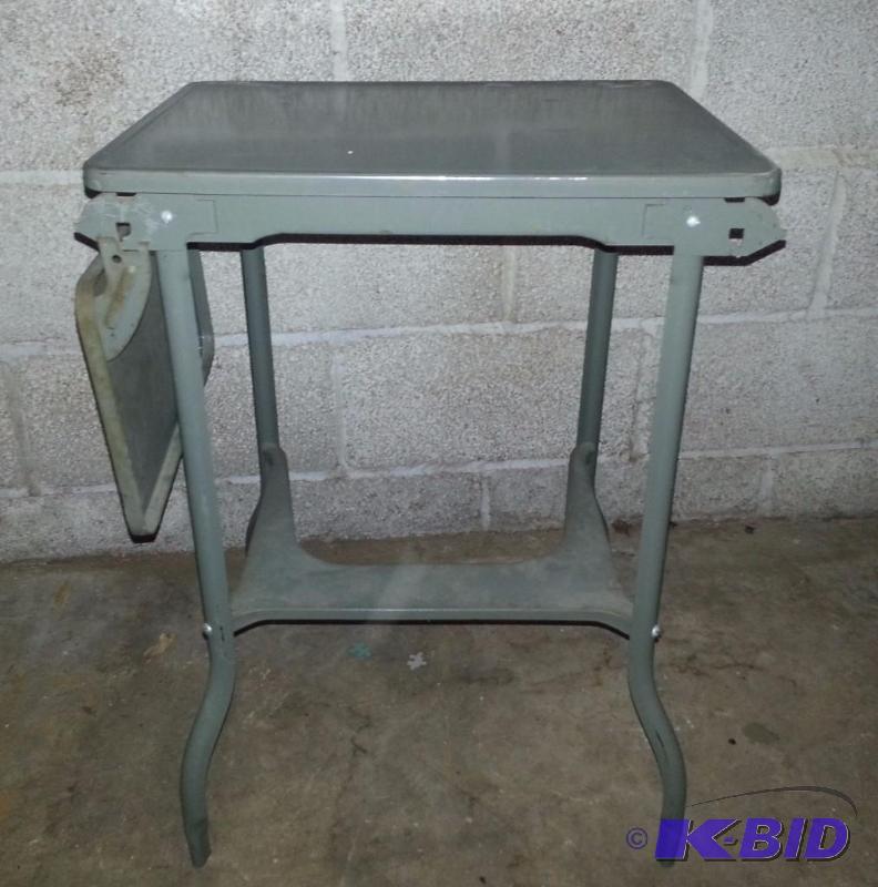 Retro Metal office side table with drop side....