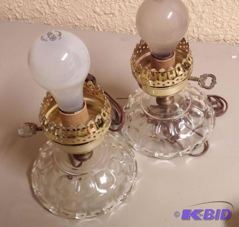 Pair of Vintage Glass Lamp bases...