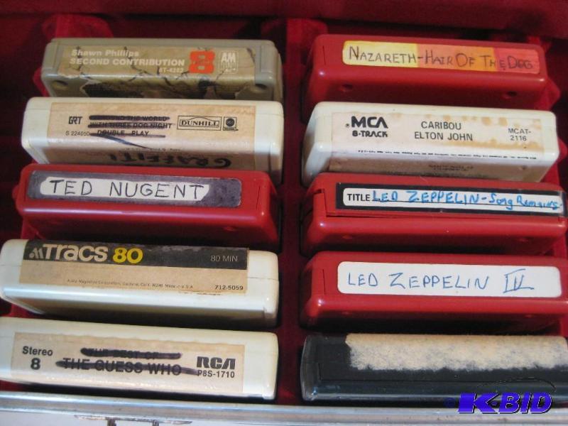 10 Vintage 8 Track Tapes With Case...